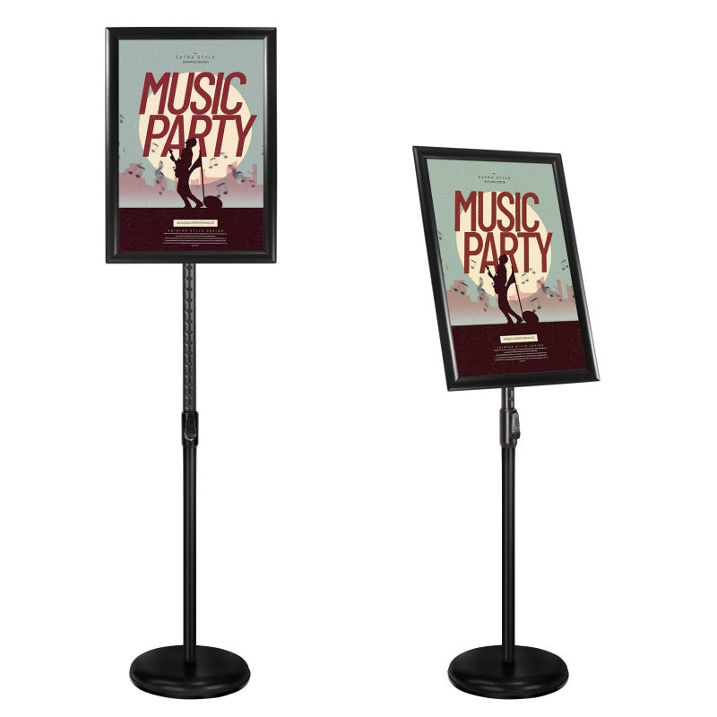 IN WHICH BAY Poster Stand Holder Floor Sign Stands Advertising Display Stand-Oriented Signage Mall Shopping Guide Billboard Wedding Signs Meeting Poster Signs (Black, 11x17inches) - Image 1